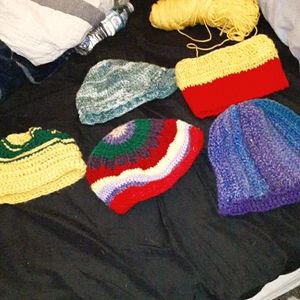 Crocheted winter hats